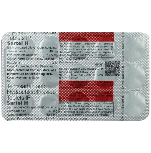sartel h 40mg tablet 15's